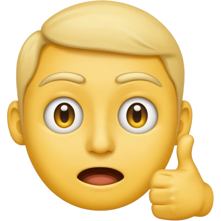 Emoji face stressed out with one eye quivering and a thumbs up sticking out emoji