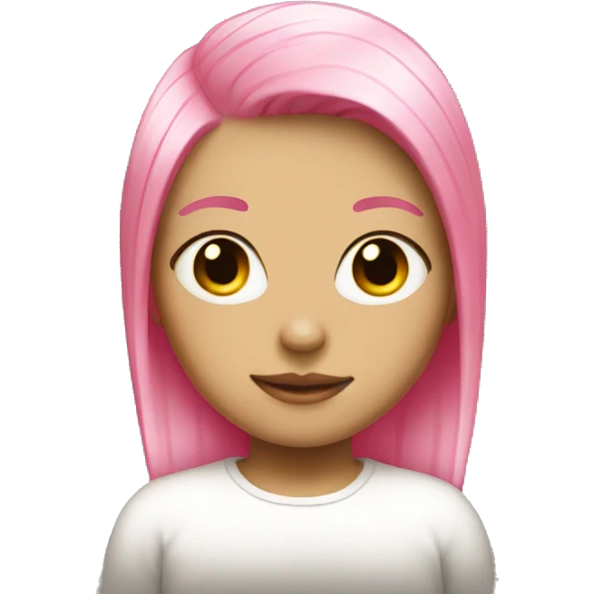 girl with bleach and pink hair higlights emoji
