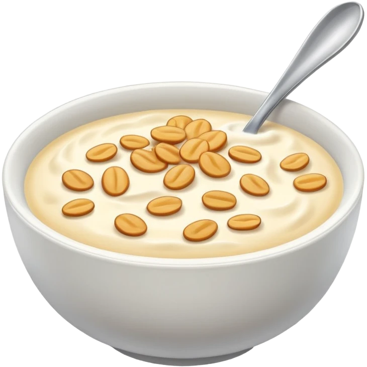 a plain bowl of wheat cereal with milk, there's nothing in the picture but a bowl of cereal emoji