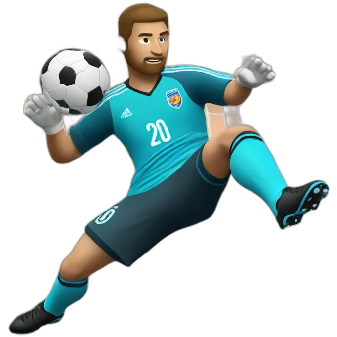 White European football player shooting in goal emoji