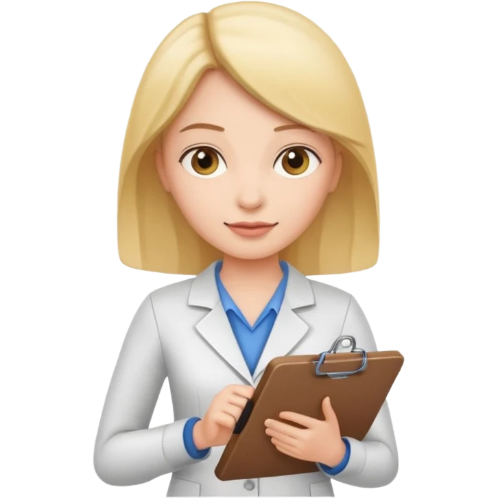 female character with a clipboard, standing emoji