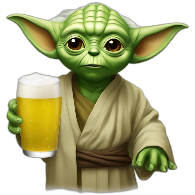 Yoda drink beer emoji