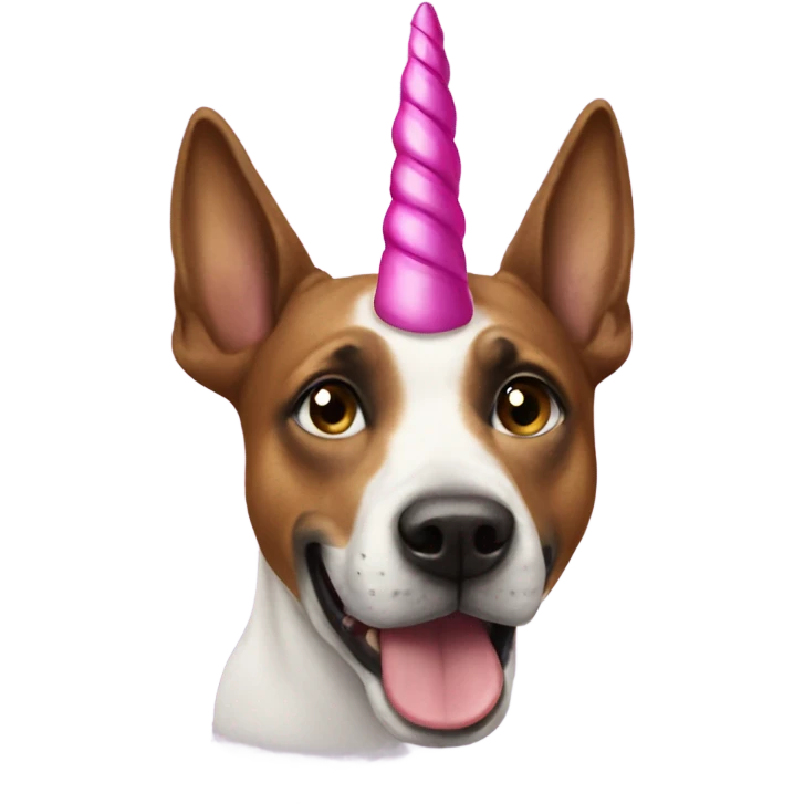Dog with a unicorn horn emoji