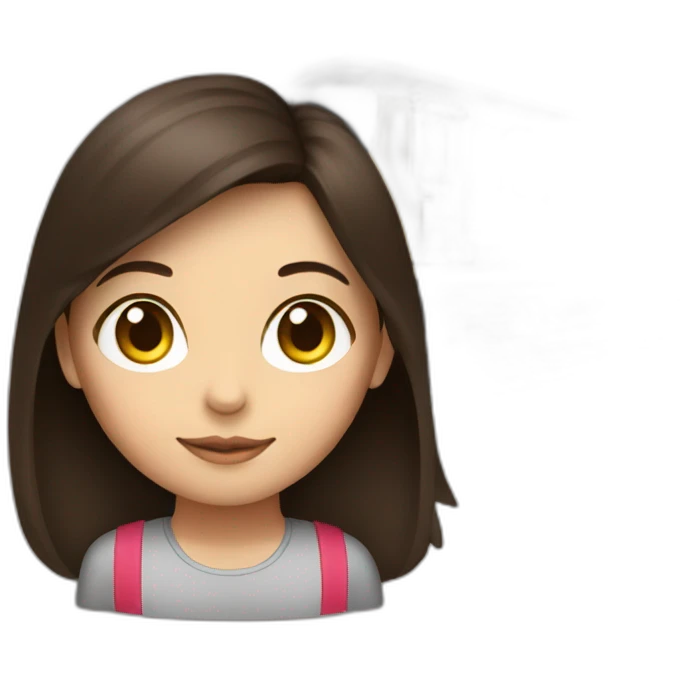 Brunette girl and a train emoji