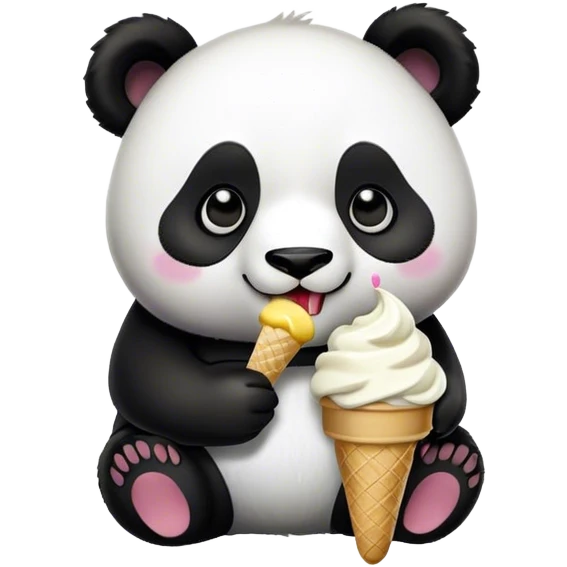 Panda eating ice cream emoji