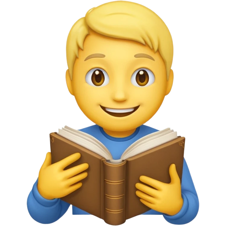 A emoji with a book in its hands emoji