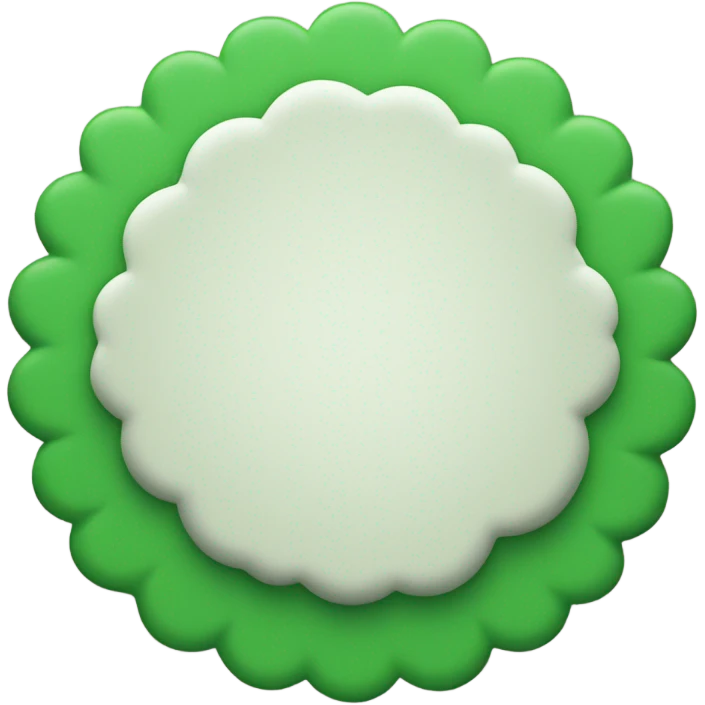 shape of a single circular green badge that has scalloped edges  emoji