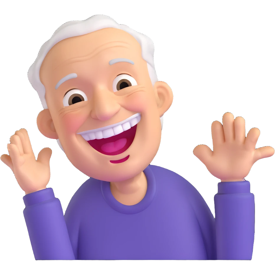 elderly man laughing out loud emoji