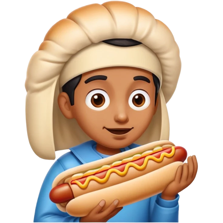 Indian with a hotdog emoji