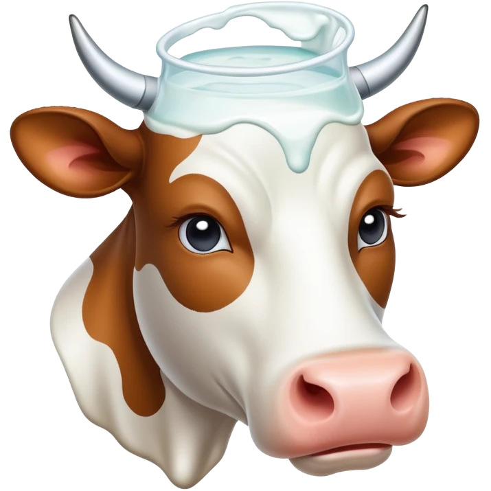 Cow with milk on its head emoji