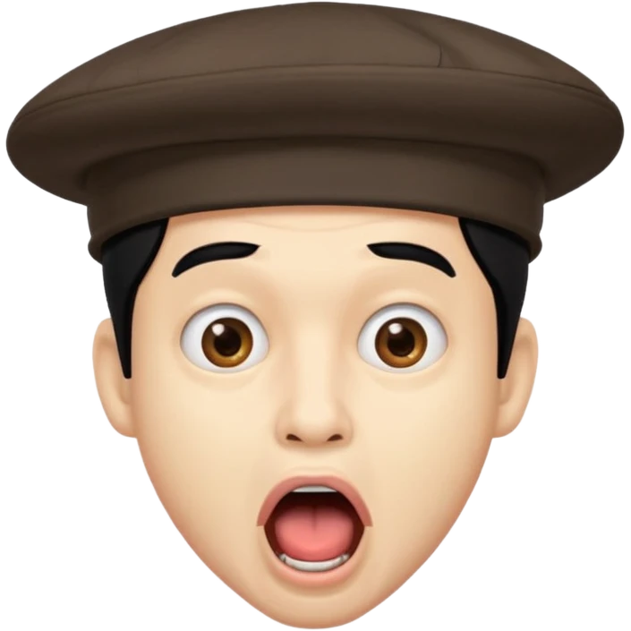 homme créole réunionnais  étonné  bouche ouverte avec chapeau emoji