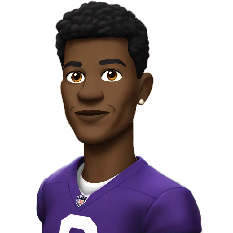 Lamar Jackson in his jersey at the casino emoji
