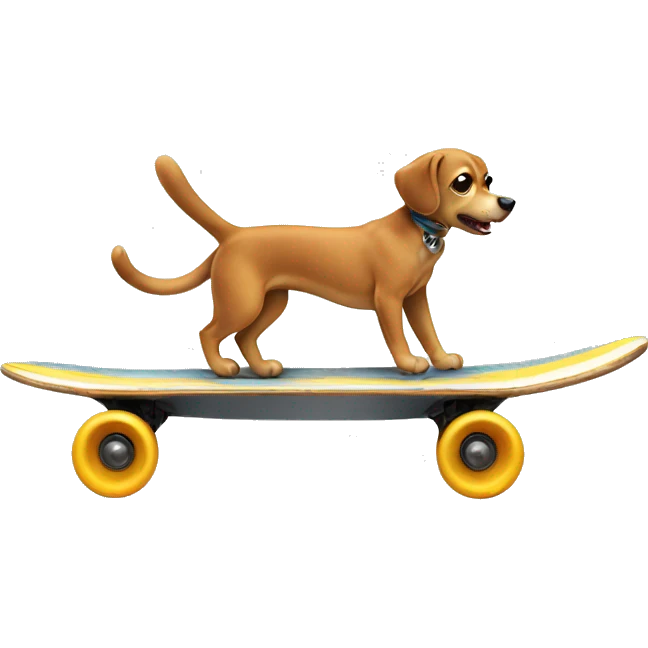 A dog with a cat tail that is skateboarding  emoji