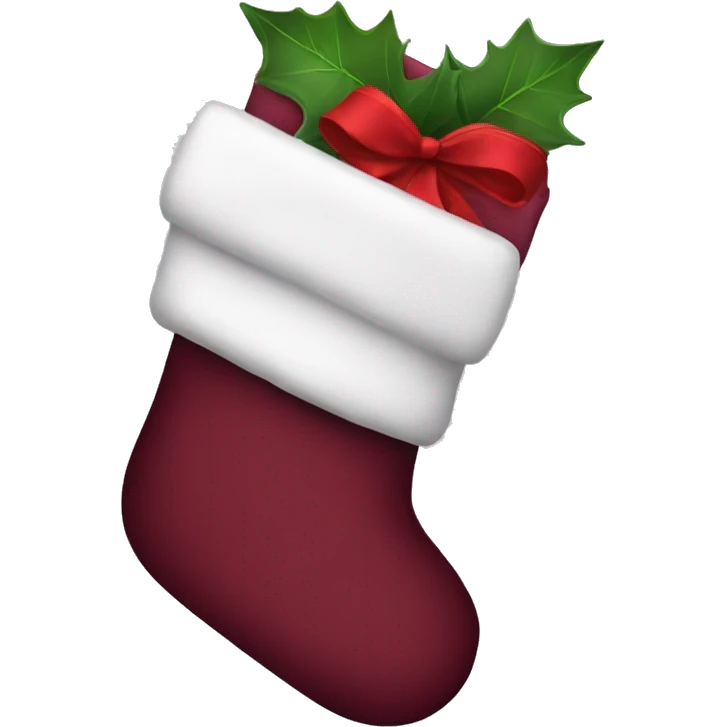 burgundy christmas stocking emoji