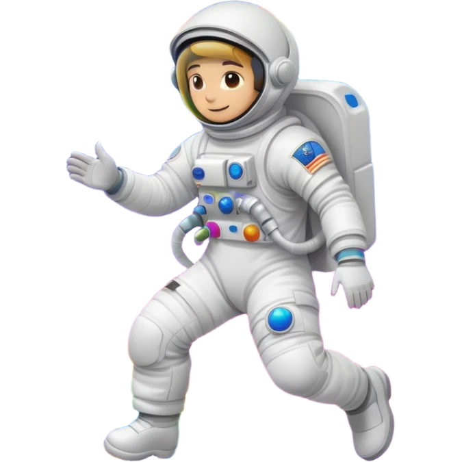 Astronaut on rainbow trail emoji