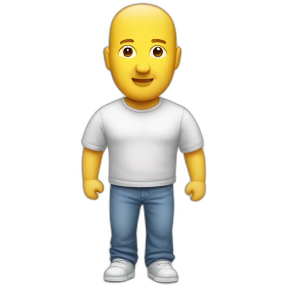 jony ive and a large 3-d typeface emoji
