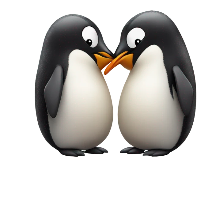Penguin gives a kiss emoji