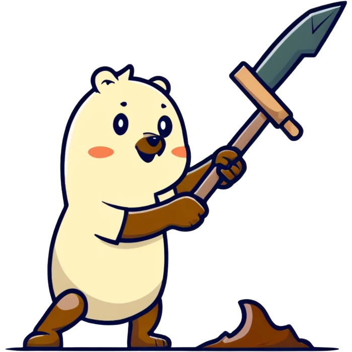 person whacking a mole with a hammer emoji