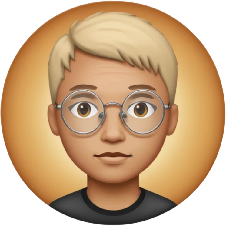 Circle glasses with a scar emoji