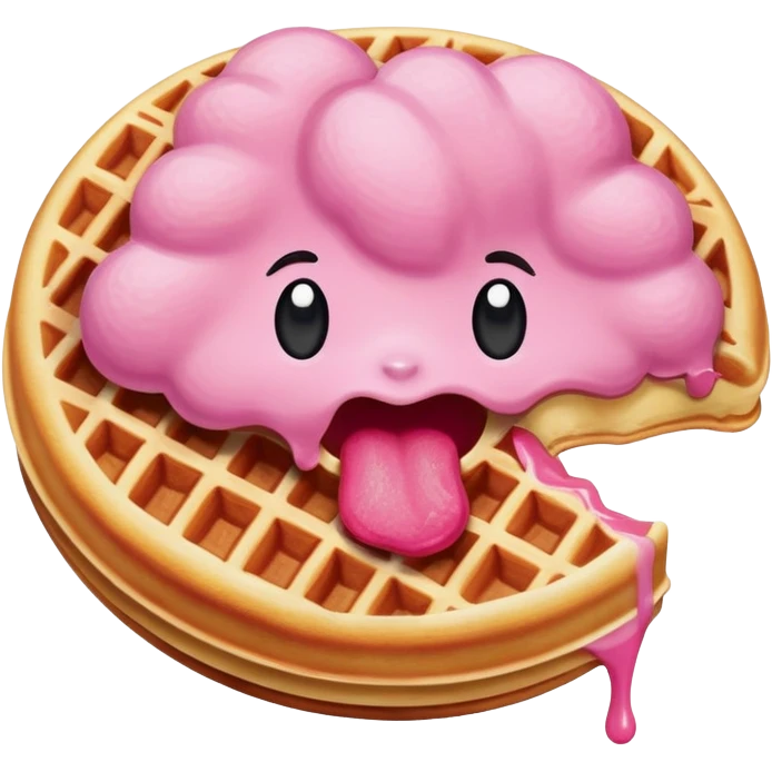 pink waffle with a bite taken out emoji