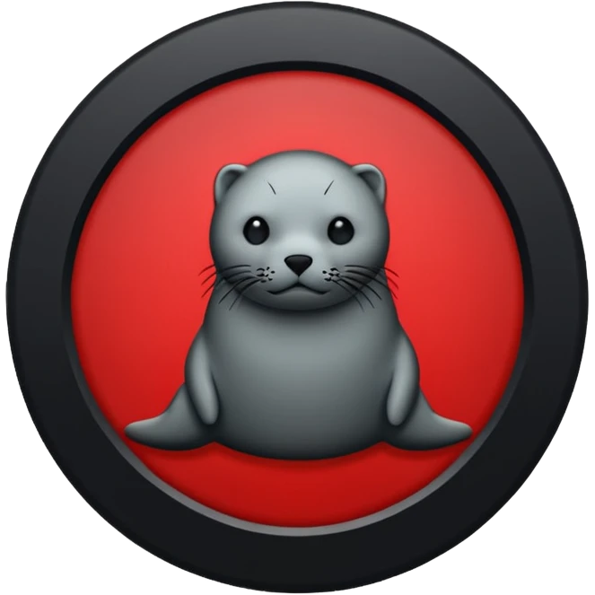 iOS sticker, summoning seal, black circle, red symbol, minimal emoji