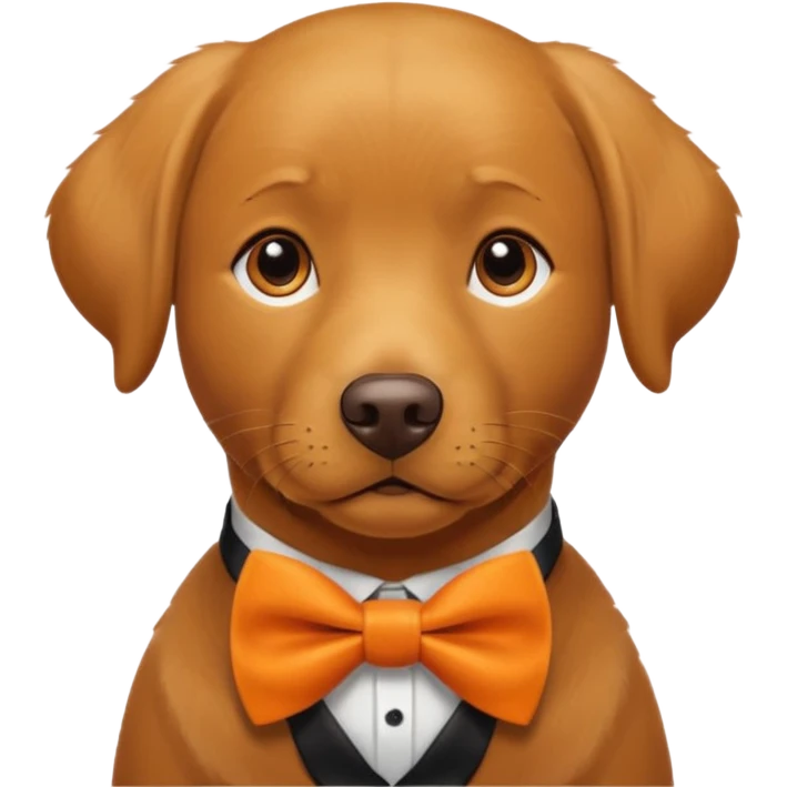 Labrador with orange bow tie, portrait emoji