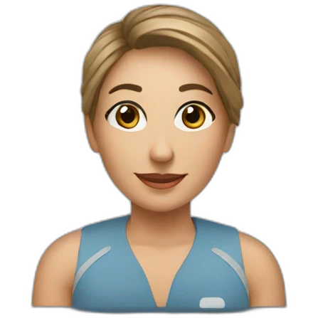 a laptop screen that has a video call showing a friendly female therapist emoji