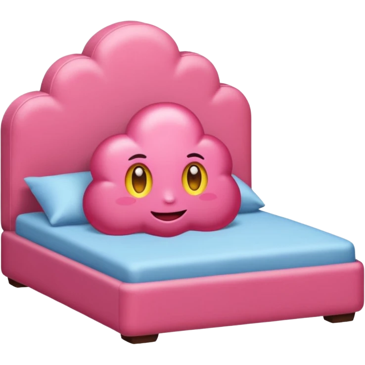Hellrosa bett emoji