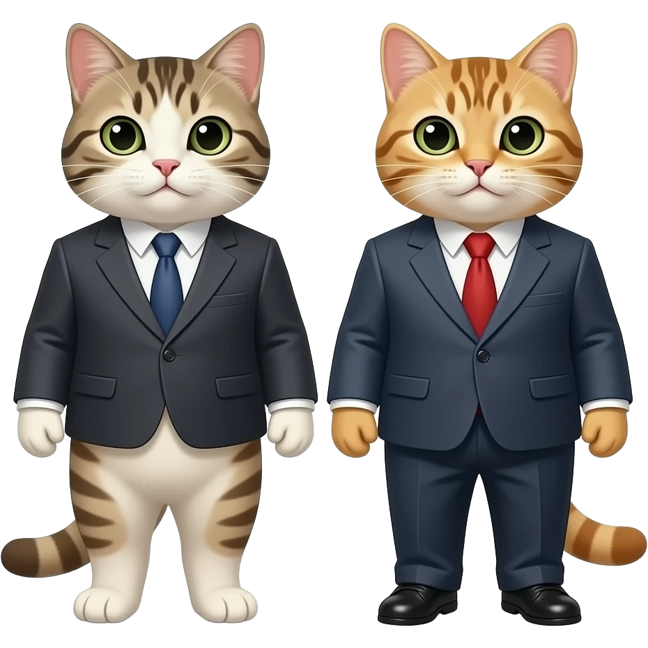 a cat with a suit who says: El puesto es tuyo emoji