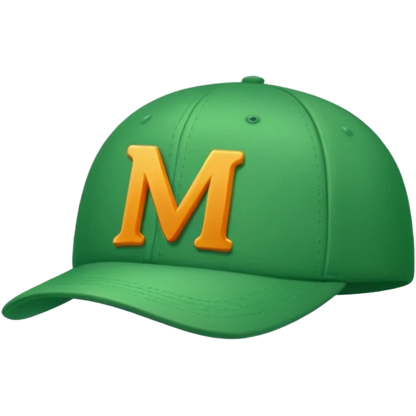 green cap with letter m on it emoji