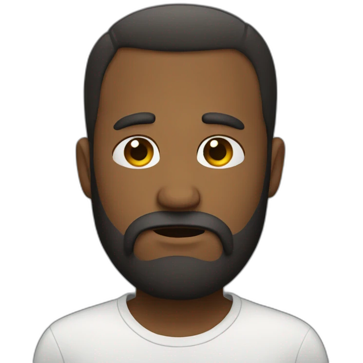 Sad emoji with beard emoji