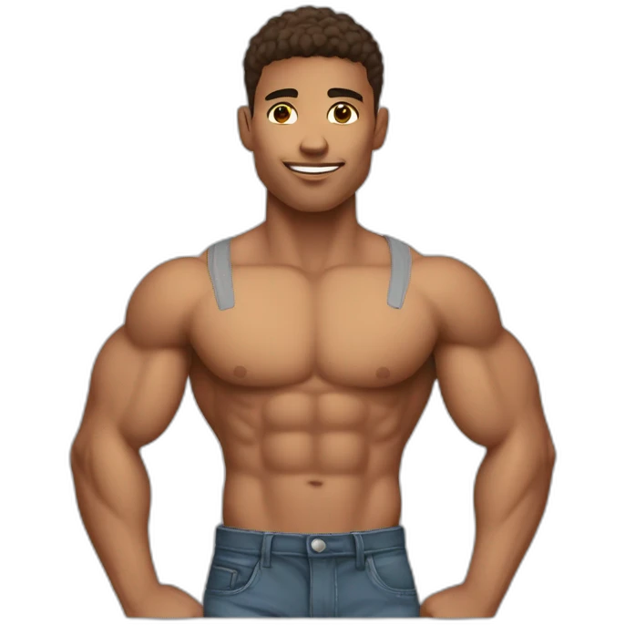 young guy muscular with tank top emoji