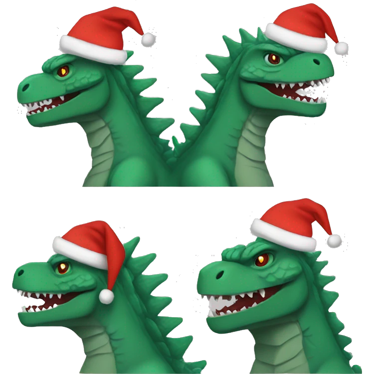 godzilla with a Christmas hat  emoji