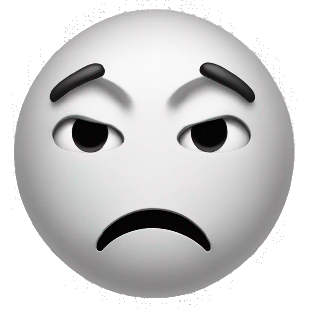 A smiley face with a sad look and a twisted lip emoji