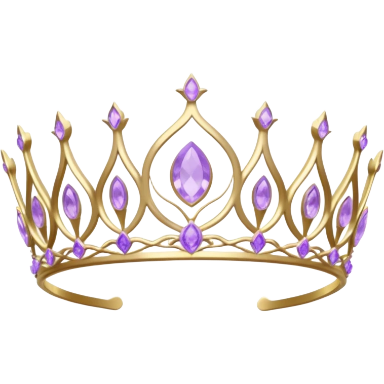 Elvish pastel purple Tiara-crown with lilac flowers and amethyst crystals adorning it  emoji