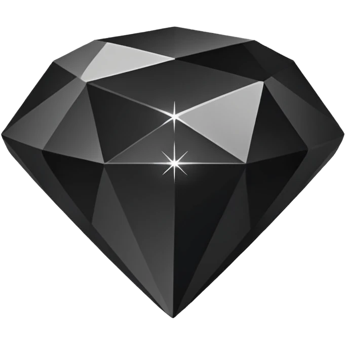 3d diamond shape matte black emoji