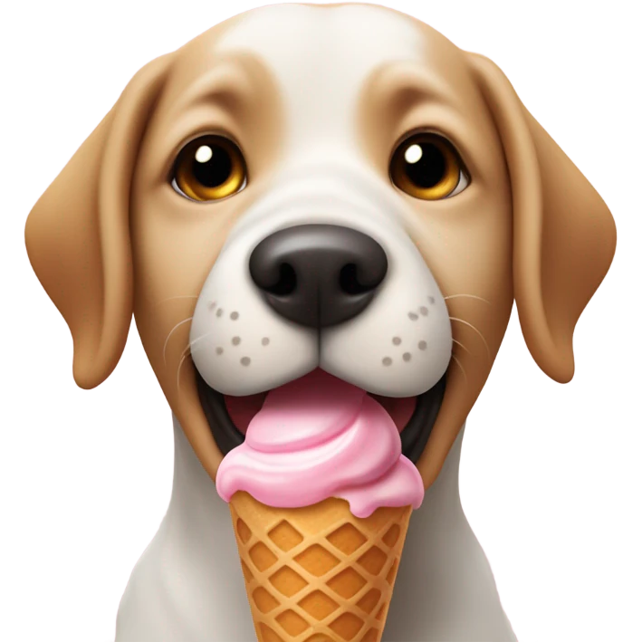 Dog eating ice cream emoji