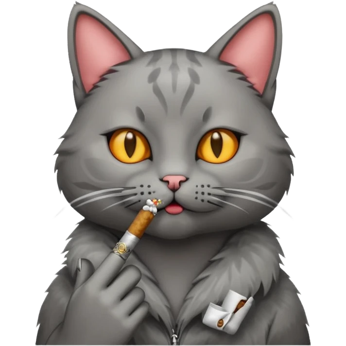 cat smoking blunt emoji