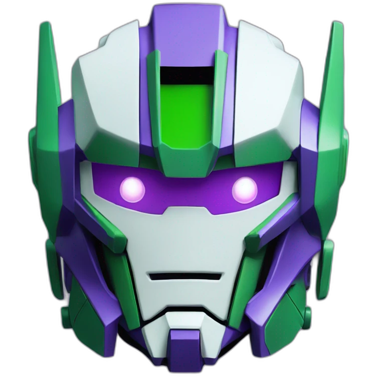 purple and green gundam mecha face emoji