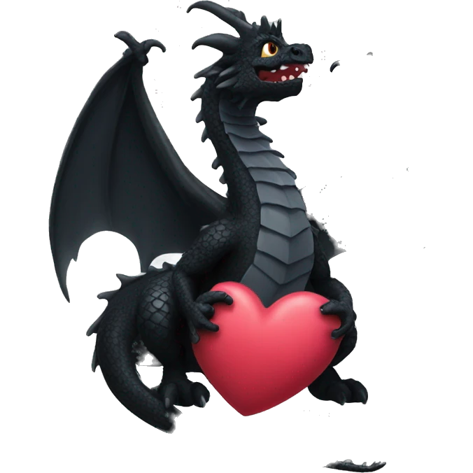 black dragon love heart emoji