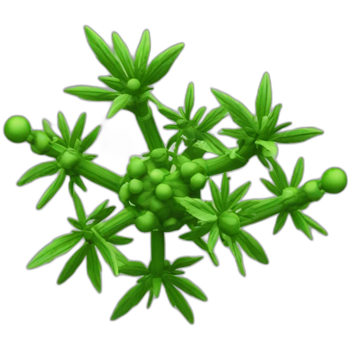 Cannabidiol 3D ball-and-rod structure emoji