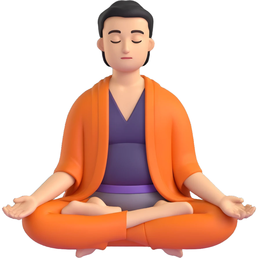a guy meditating, peaceful, simple emoji