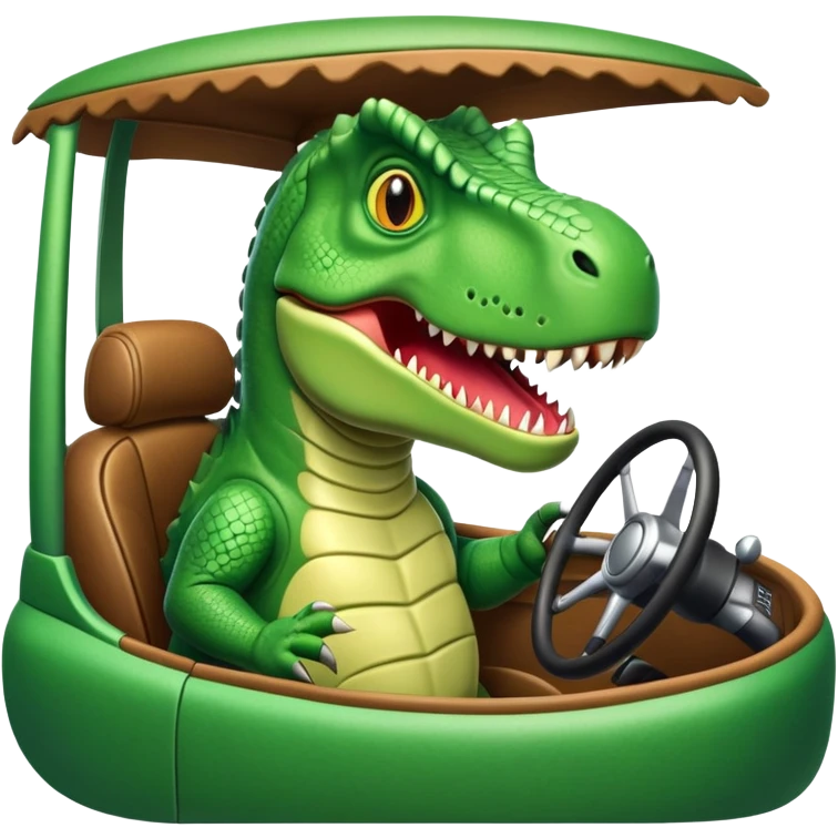 T-Rex driving car ￼ emoji