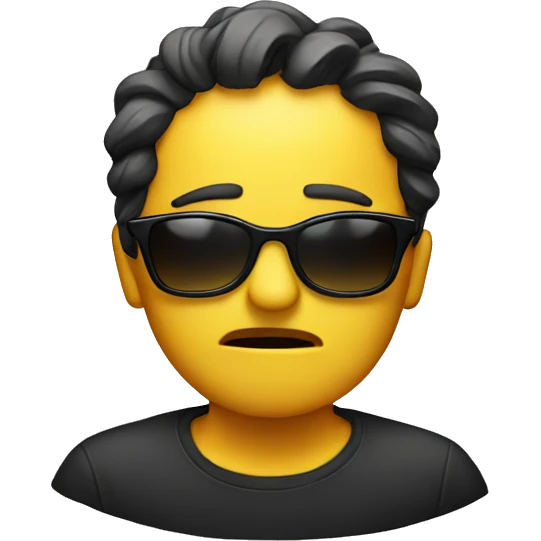 crying emoji with sunglasses emoji