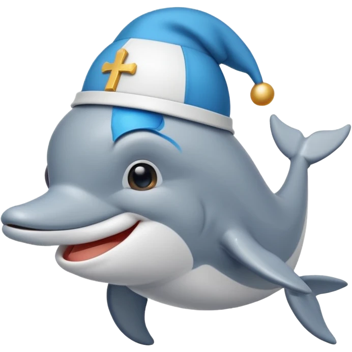 Pap yönlü şapkalı yunus emoji