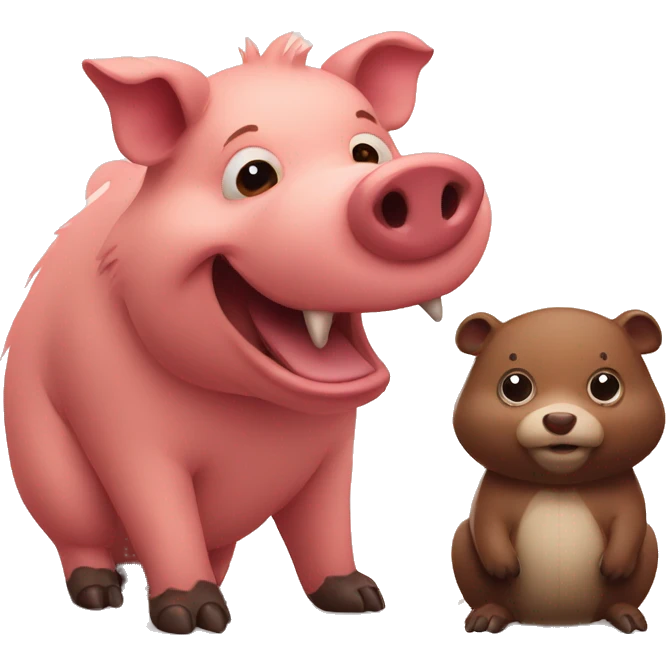 Giant pig and small beaver emoji