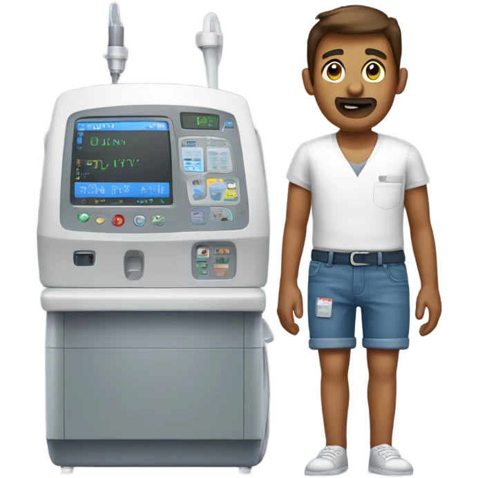 Dialysis machine wearing jorts  emoji
