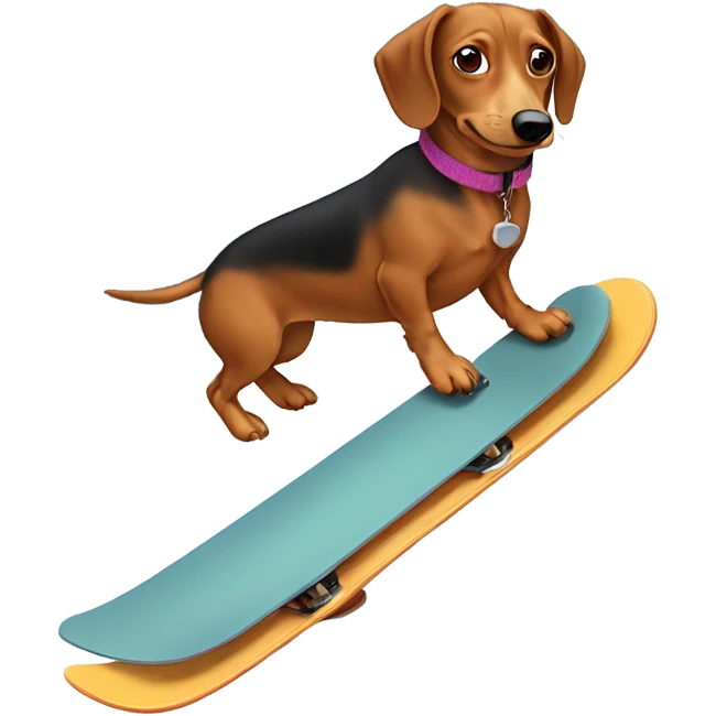 Weiner dog snowboarding emoji
