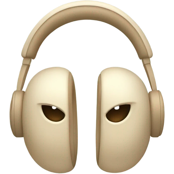 beige apple headphones with beige bows emoji