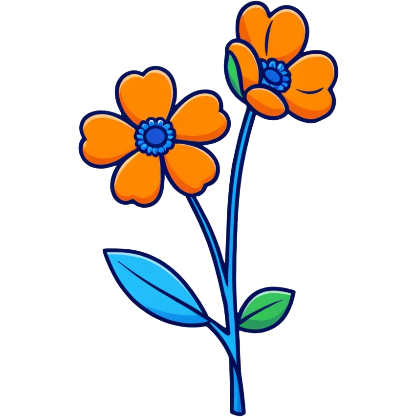blue flower emoji